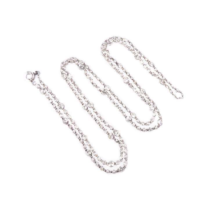 Early 20th century spectacle set diamond chain necklace